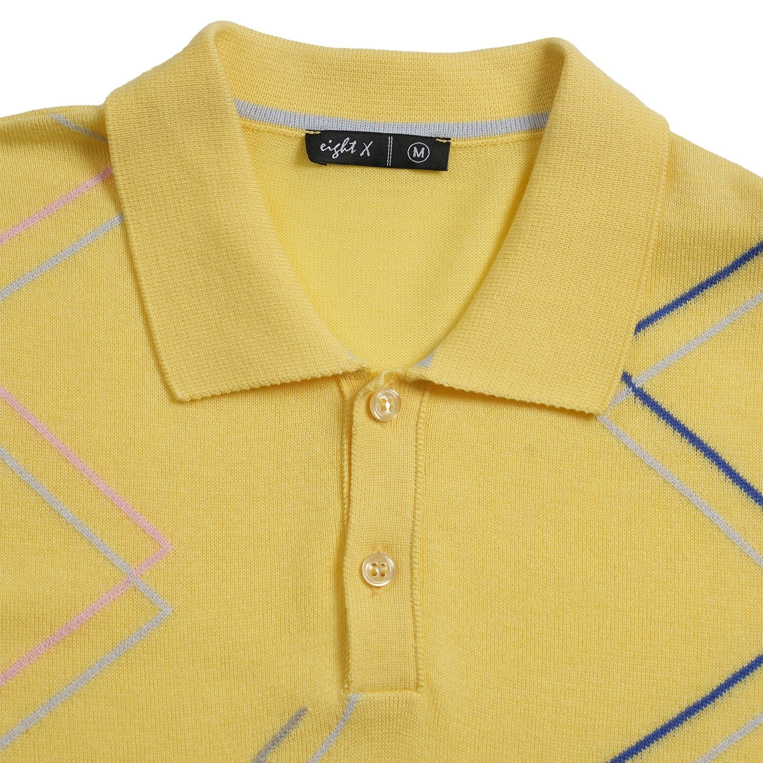 Zig Zag Knit Polo - Yellow Polos Eight-X