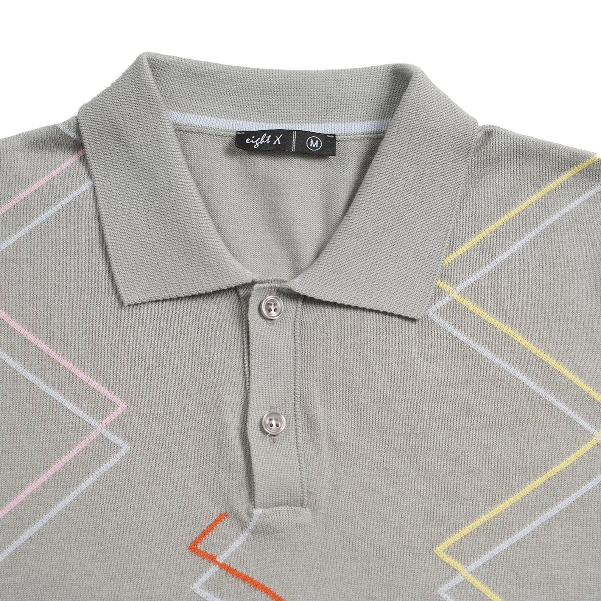 Zig Zag Knit Polo - Grey Polos Eight-X