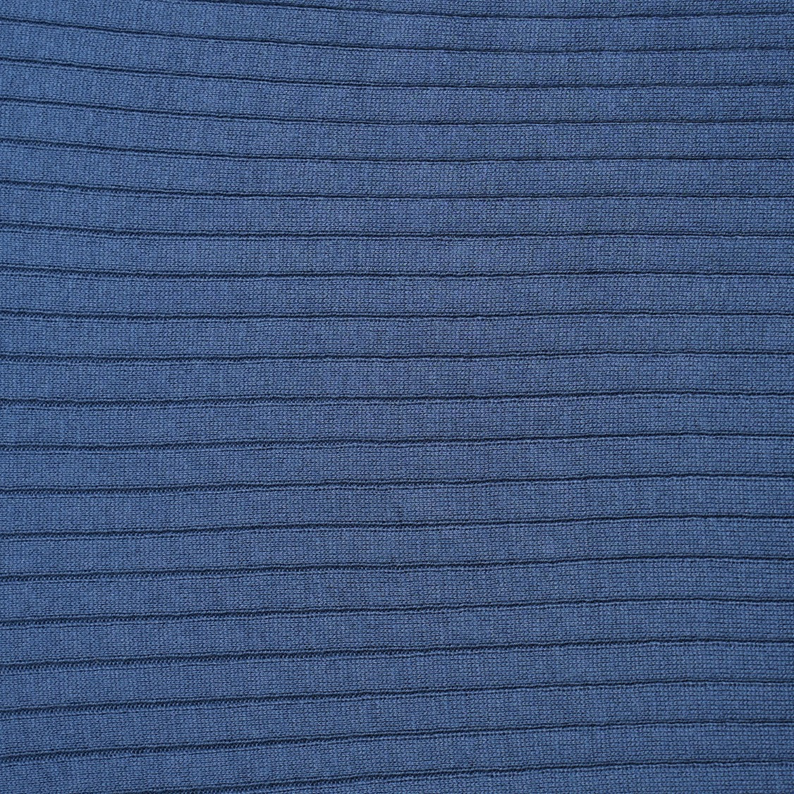 Ribbed Knit Polo - Blue Polos Eight-X