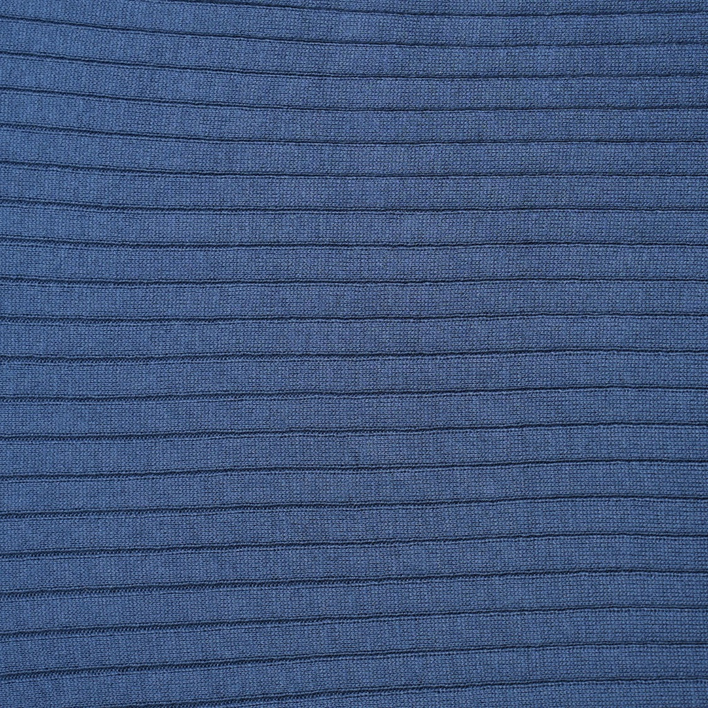 Ribbed Knit Polo - Blue Polos Eight-X