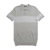 Striped Chest Knit Polo - Grey Polos Eight-X