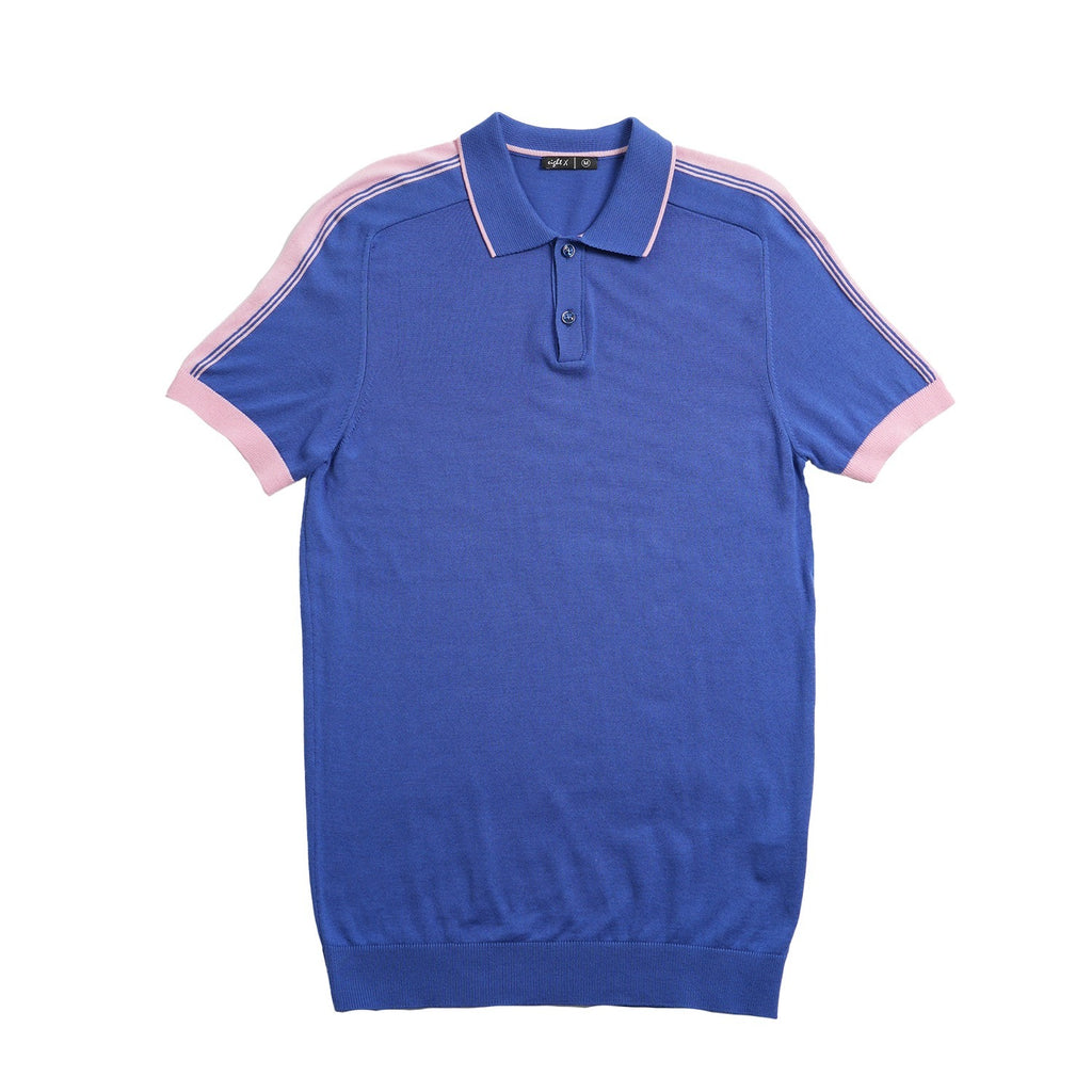 Knit Polo W/ Shoulder Design - Royal Blue Polos Eight-X