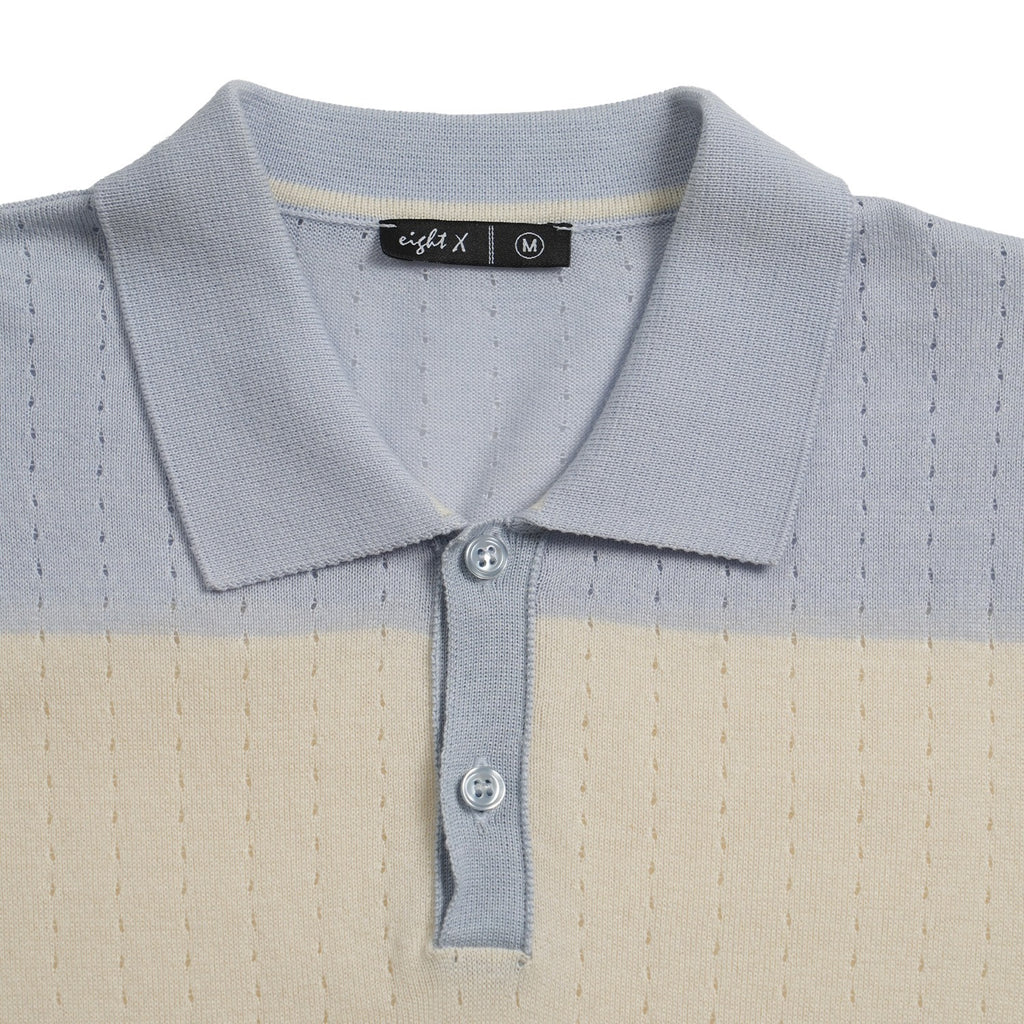 Gondola Knit Polo - Light Blue Polos Eight-X