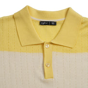 Gondola Knit Striped Polo - Yellow Polos Eight-X