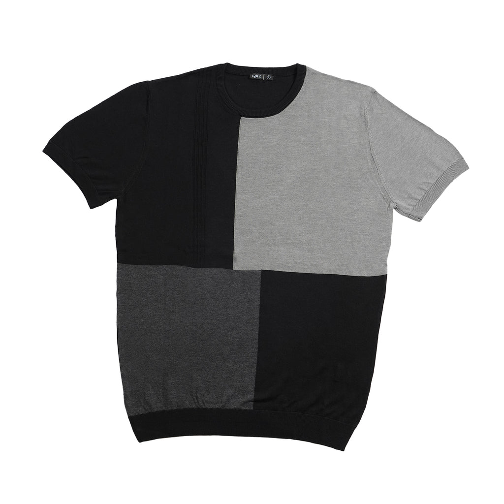 Mondrian Knit Shirt - Shades of Grey Polos Eight-X