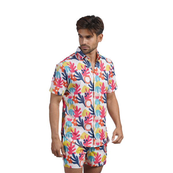 Friendly Palms Short Sleeve Button Up Shirt Short Sleeve Shirts Eight-X