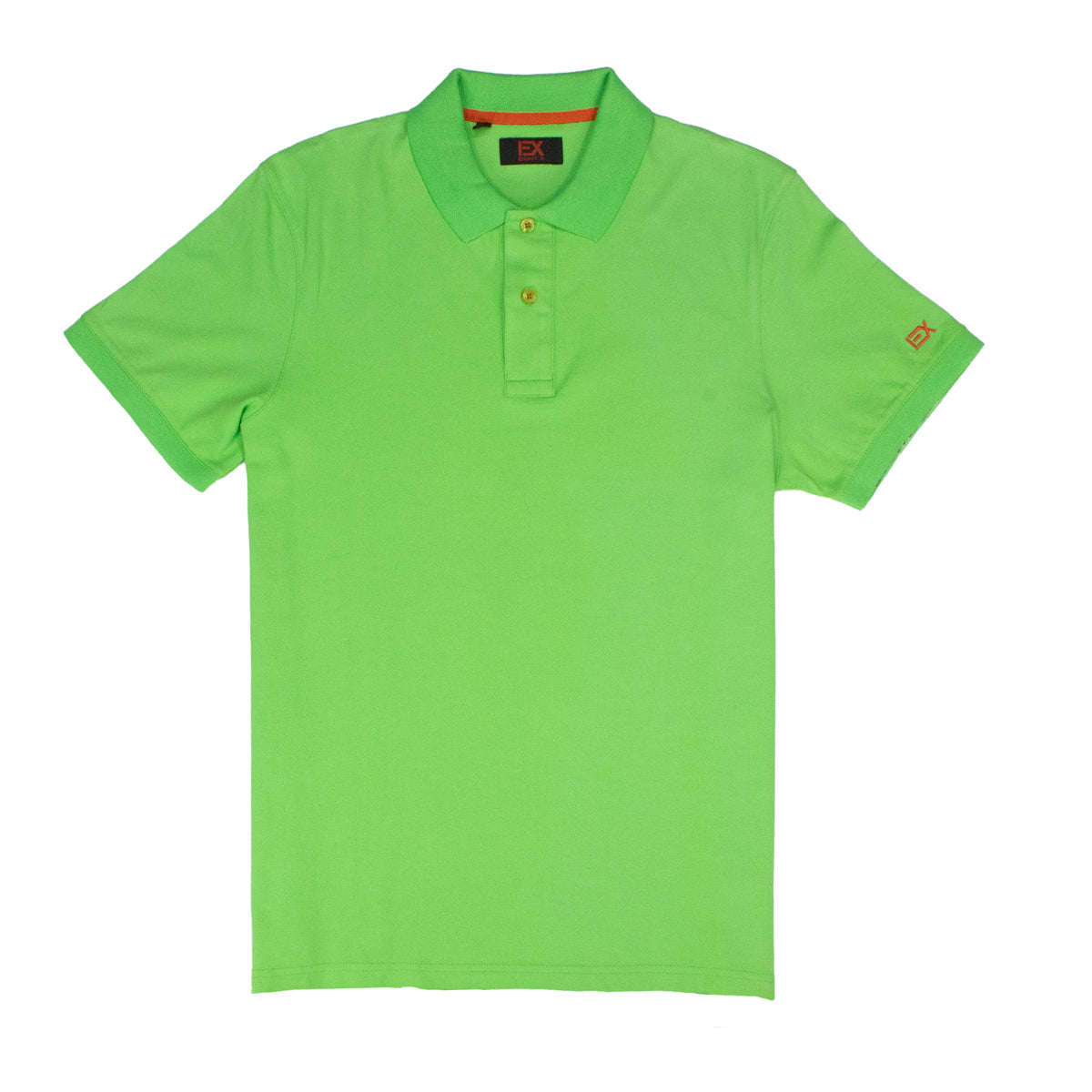 Green Polo with Double Sided Multi colored Paisley Print Collar Shirts Eight-X