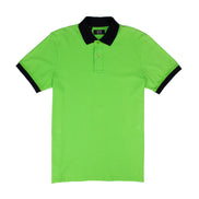 Green Polo with Double Sided Navy and Fuchsia Paisley Print Collar Shirts Eight-X