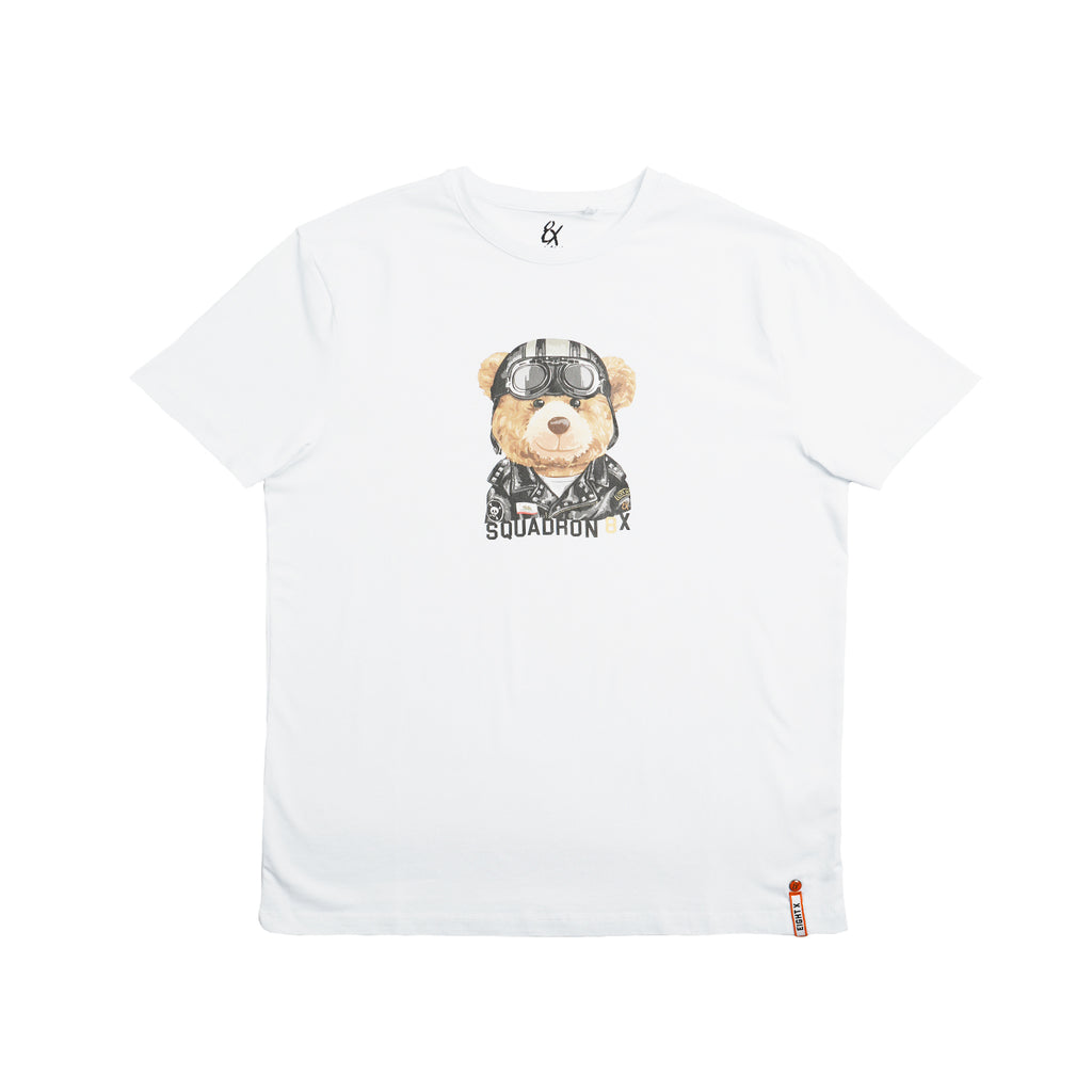 Squadron 8X Bear Graphic T-Shirt - White Eight-X WHITE S