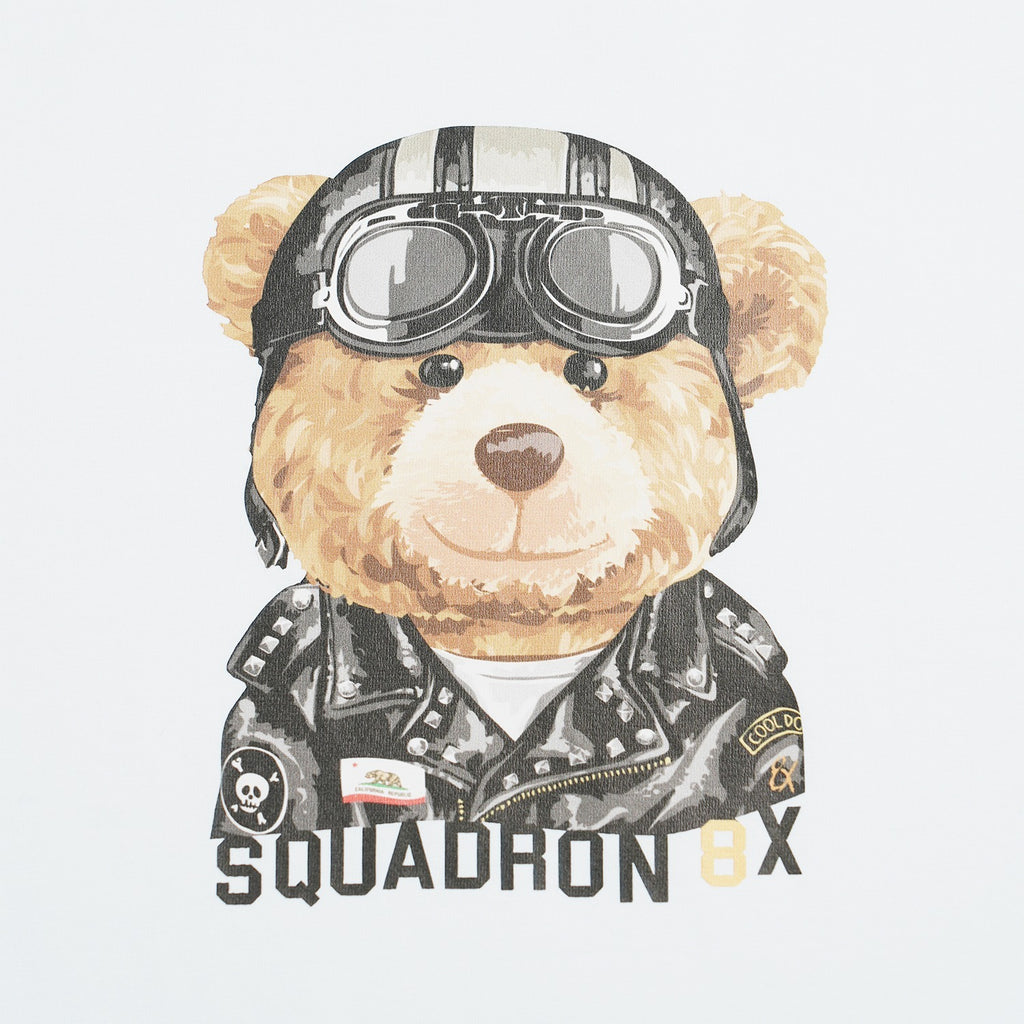 Squadron 8X Bear Graphic T-Shirt - White Eight-X