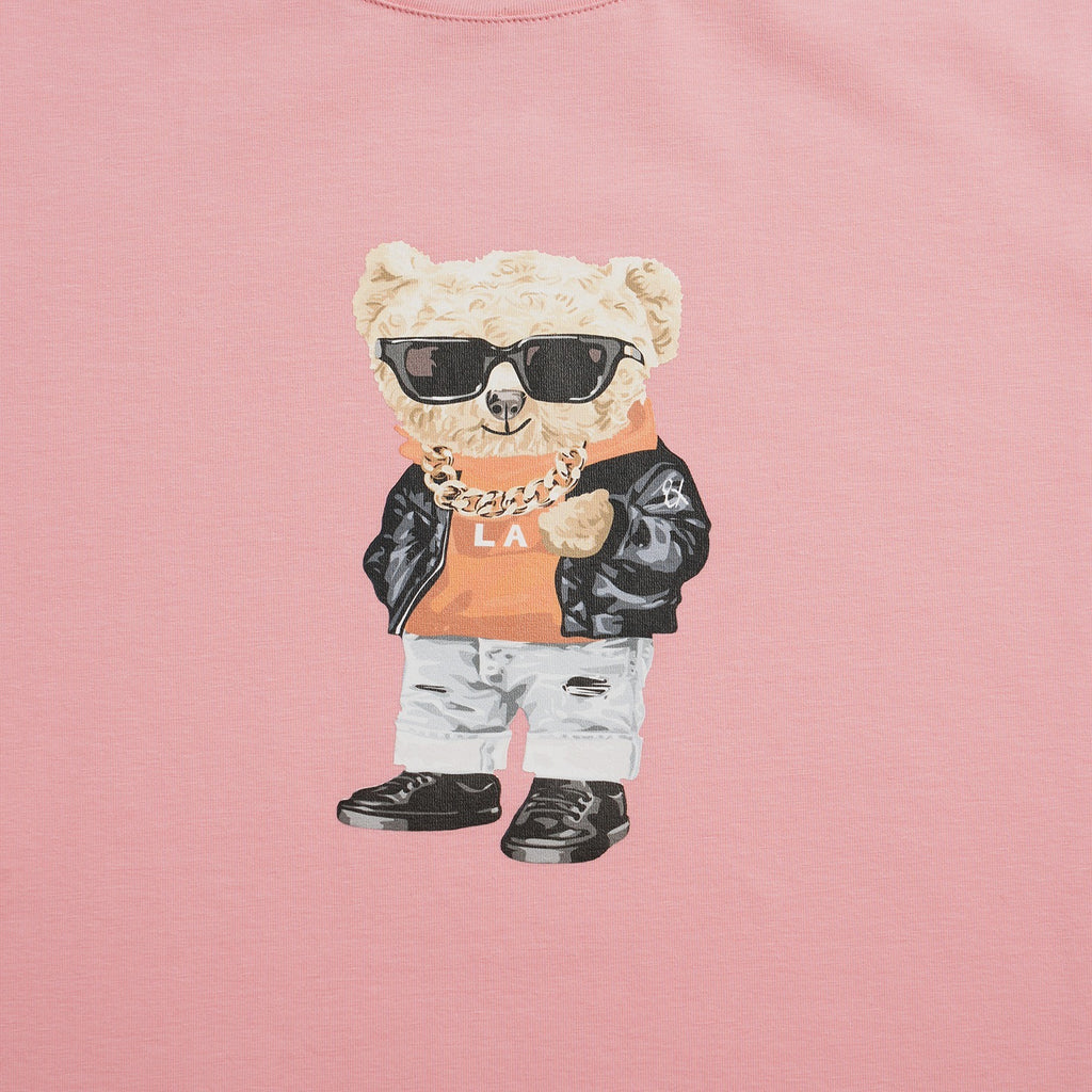 SoCal Icon Bear Graphic T-Shirt - Pink Eight-X