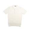 Zephyr Short Sleeve Button Up Crochet Polo Shirt - White Eight-X WHITE S