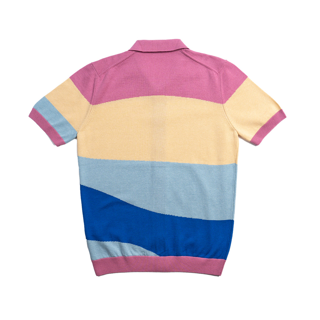 Sierra Knit Short Sleeve Button-Up Polo Shirt - Pink Eight-X
