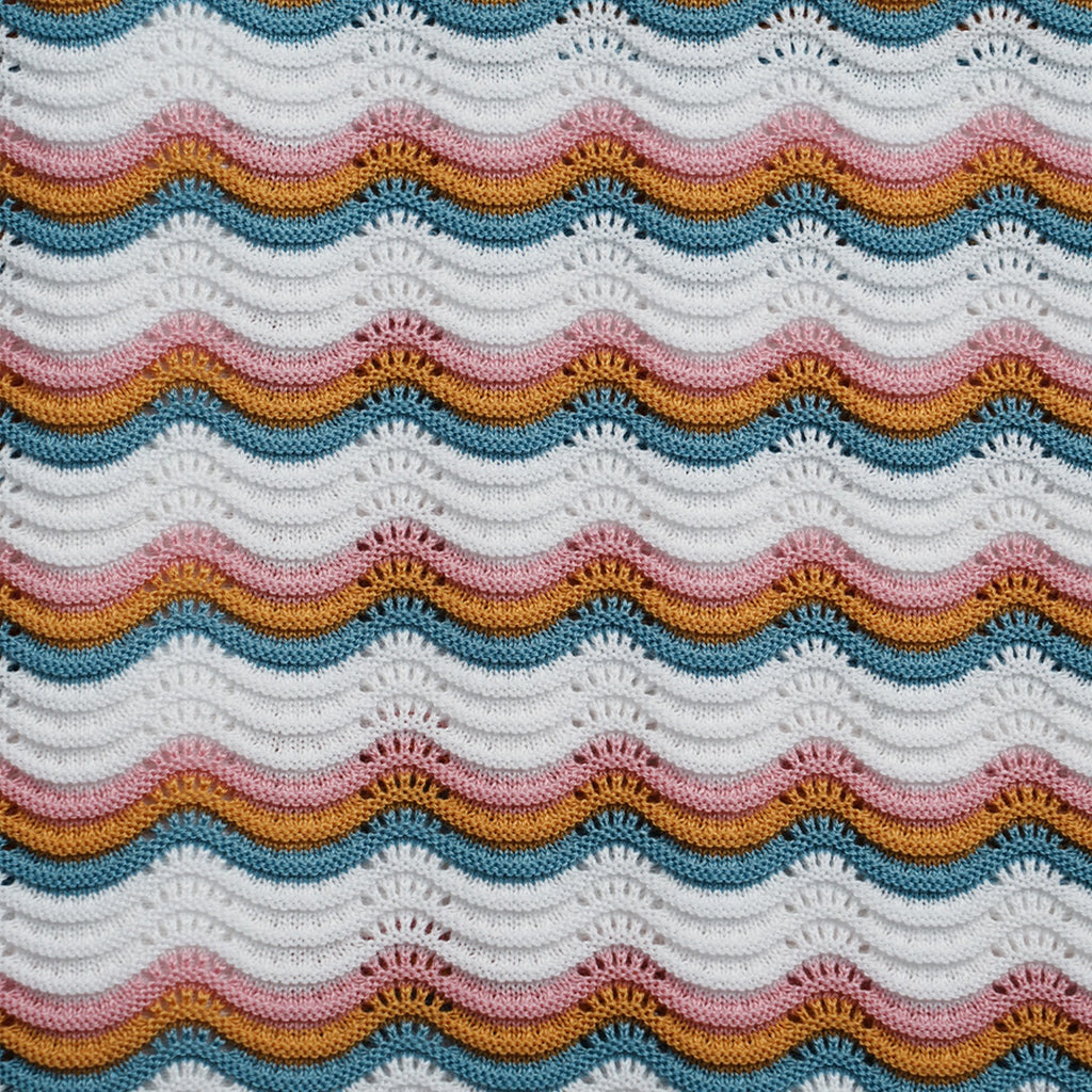 The Ripple Crochet Short Sleeve Button Up Polo Shirt - White Eight-X