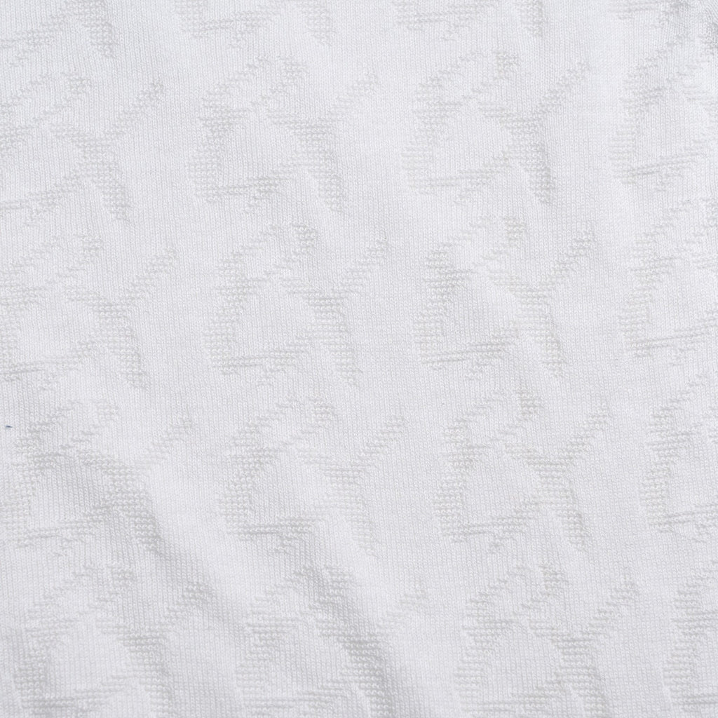 8X Monogram Short Sleeve Button Up Knit Polo Shirt - White Eight-X