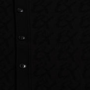 8X Monogram Short Sleeve Button Up Knit Polo Shirt - Black Eight-X