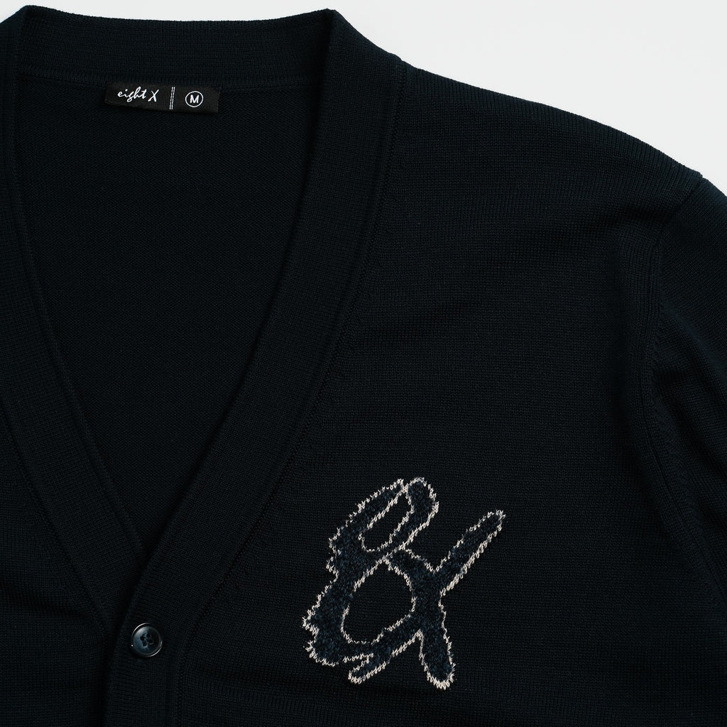 8x Varsity Knit Long Sleeve Button-Up Cardigan Eight-X