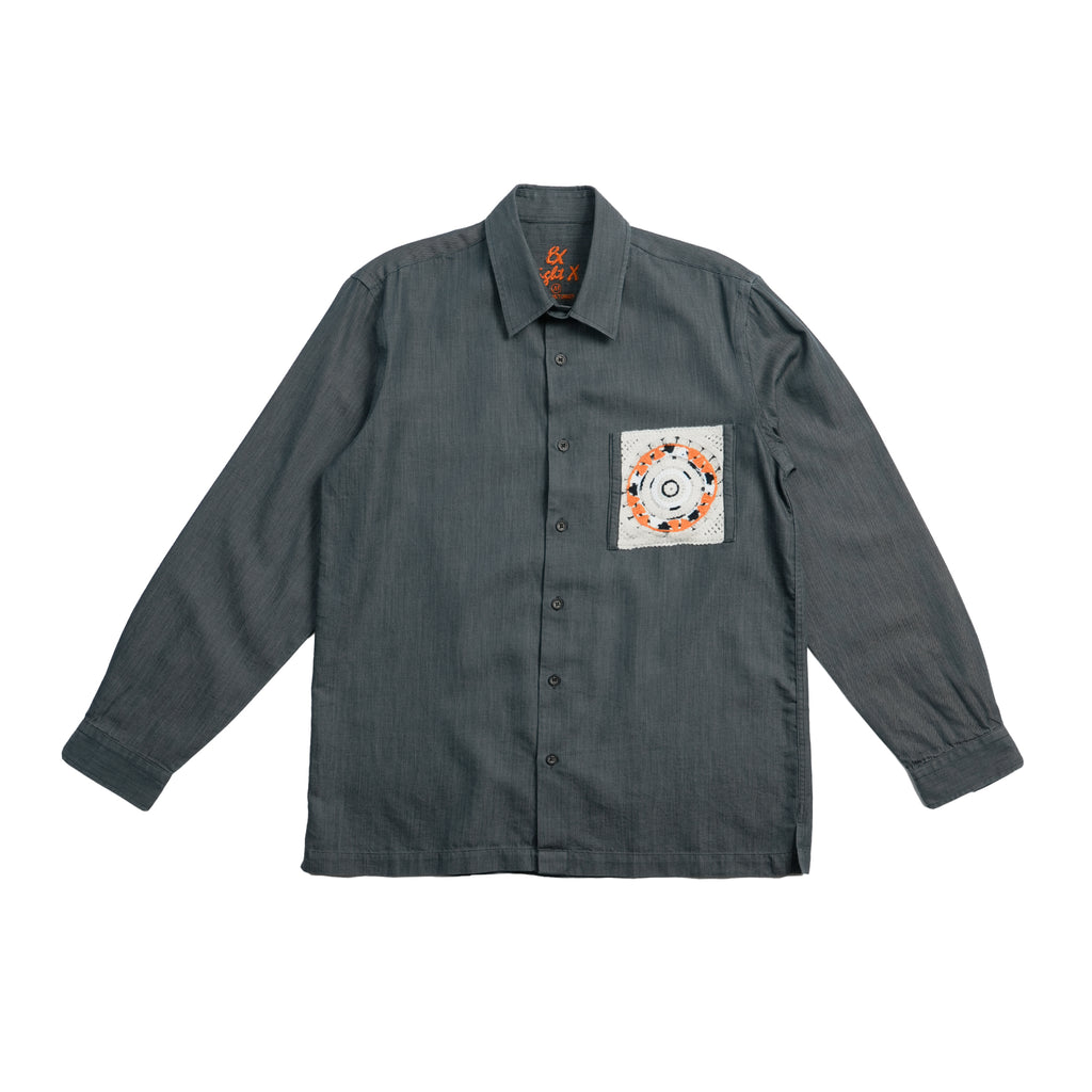 Noir Denim Long Sleeve Button Up Shirt Eight-X BLACK S