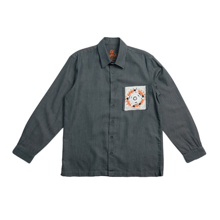 Noir Denim Long Sleeve Button Up Shirt Eight-X BLACK S