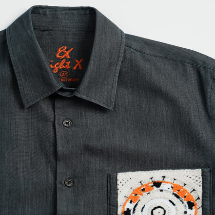 Noir Denim Long Sleeve Button Up Shirt Eight-X