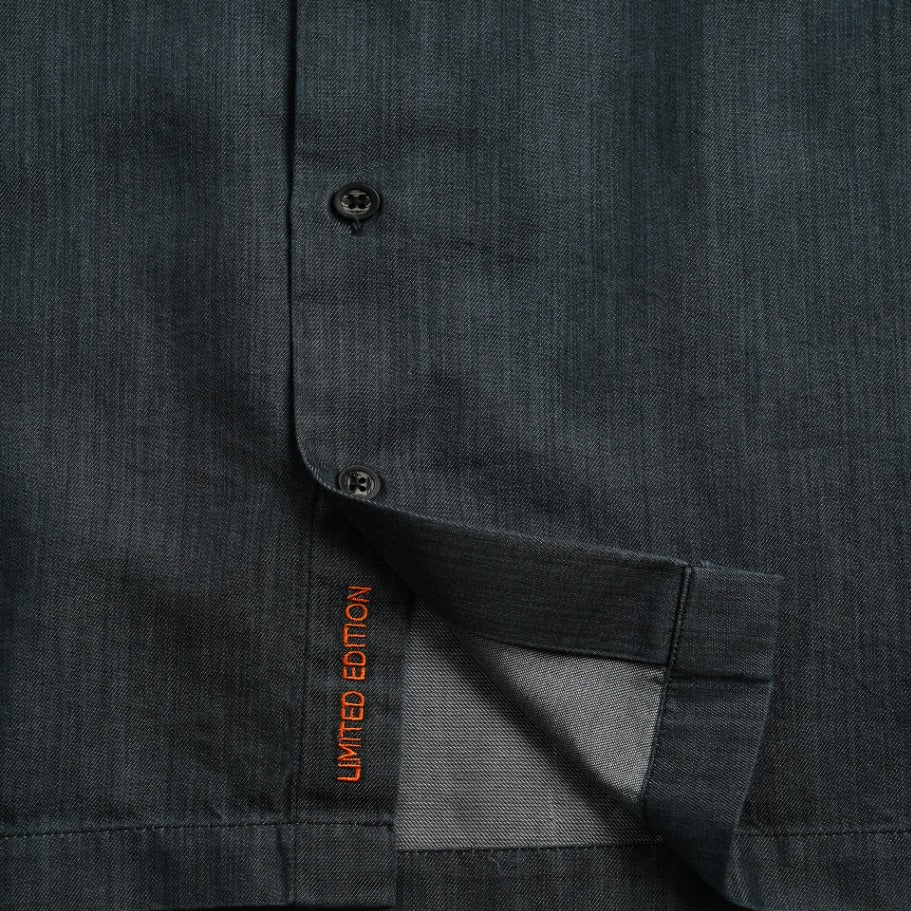 Noir Denim Long Sleeve Button Up Shirt Eight-X