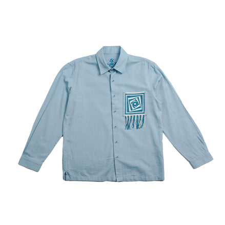 Skyline Denim Long Sleeve Button Up Shirt Eight-X BLUE S