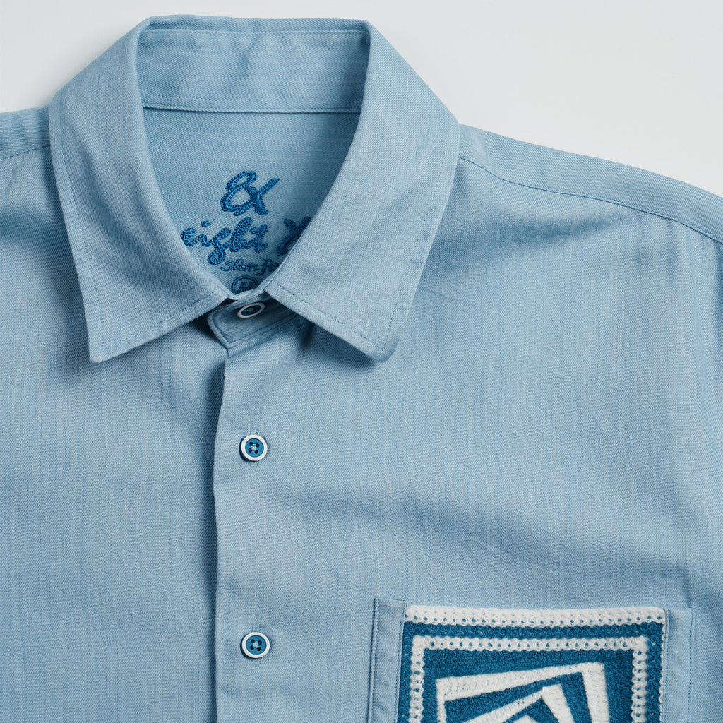 Skyline Denim Long Sleeve Button Up Shirt Eight-X