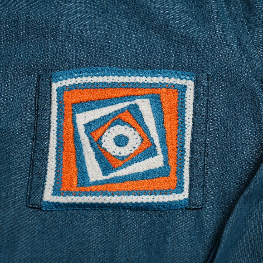 Indigo Denim Long Sleeve Button Up Shirt Eight-X