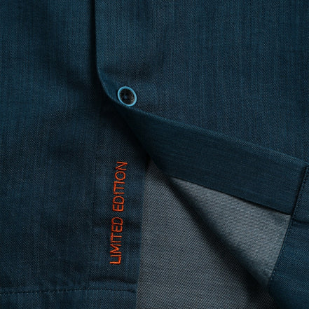 Indigo Denim Long Sleeve Button Up Shirt Eight-X