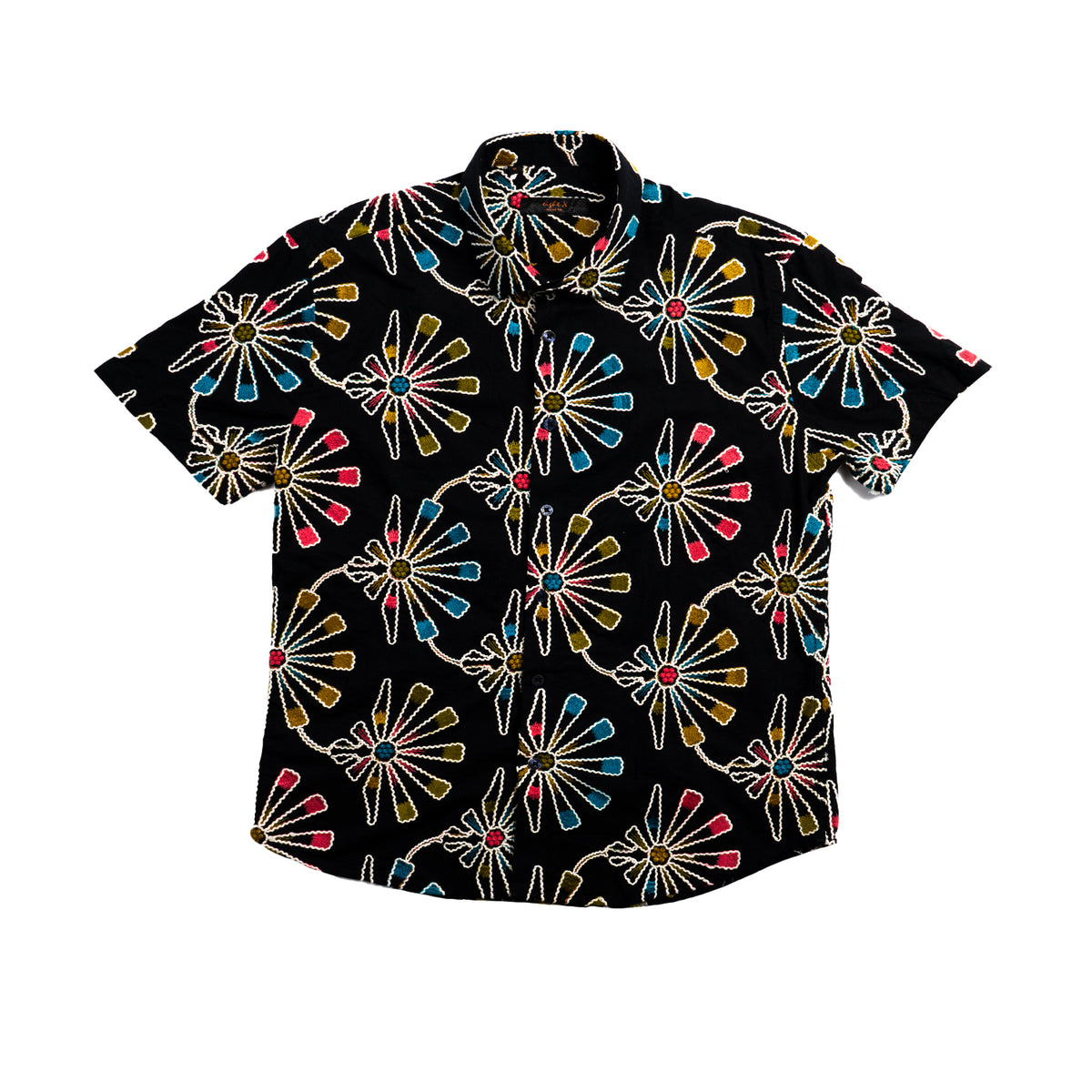 Soleil Fleur Artisan Short Sleeve Button Up Shirt Eight-X MULTI S