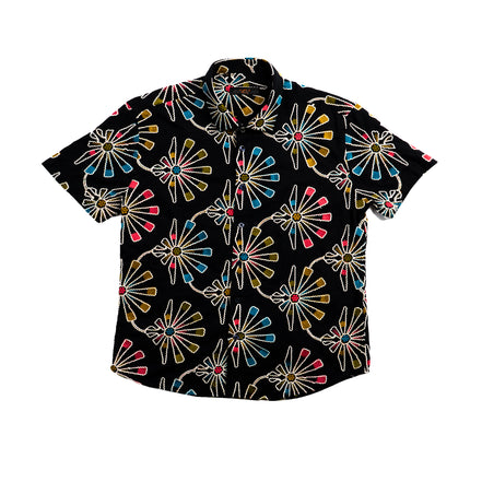 Soleil Fleur Artisan Short Sleeve Button Up Shirt Eight-X MULTI S