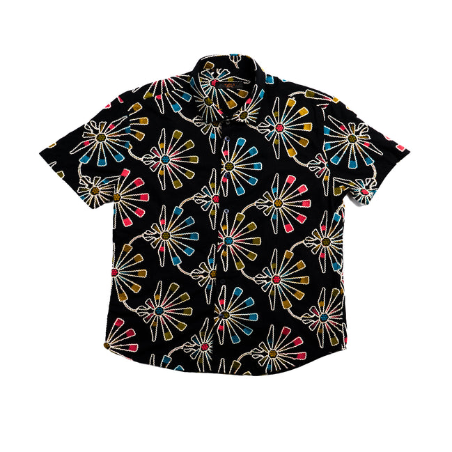 Soleil Fleur Artisan Short Sleeve Button Up Shirt Eight-X MULTI S