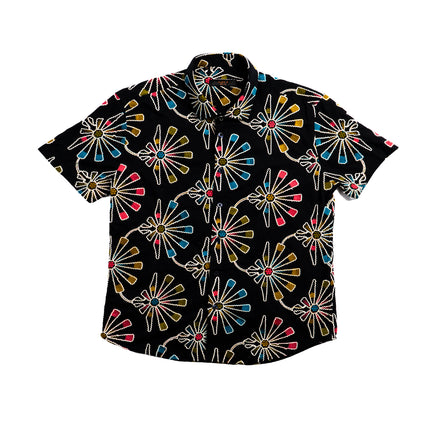 Soleil Fleur Artisan Short Sleeve Button Up Shirt Eight-X MULTI S