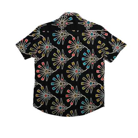 Soleil Fleur Artisan Short Sleeve Button Up Shirt Eight-X