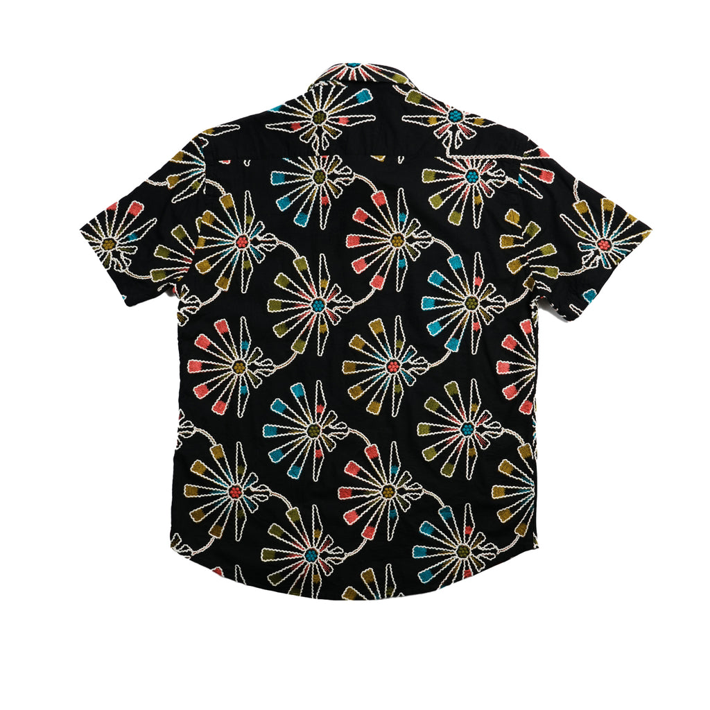 Soleil Fleur Artisan Short Sleeve Button Up Shirt Eight-X