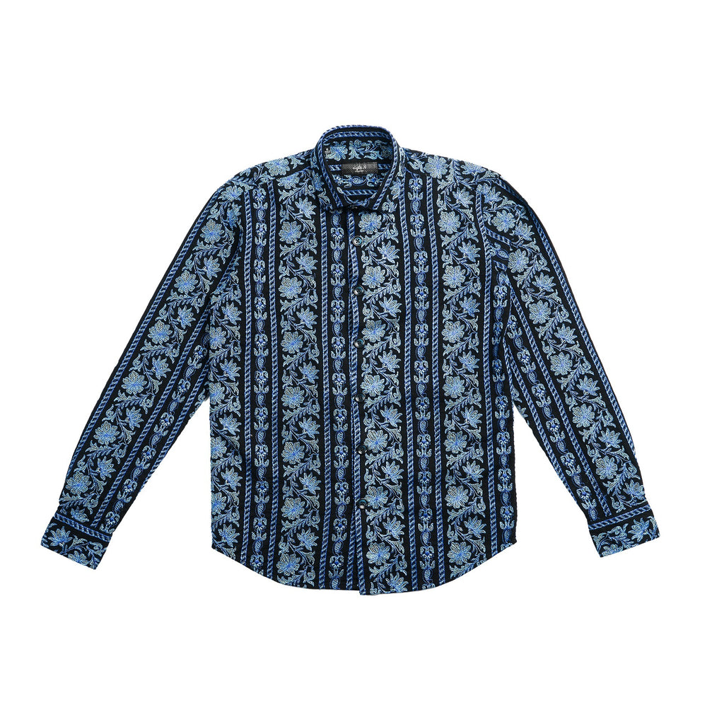 Wild Sapphire Artisan Long Sleeve Button Up Shirt Eight-X MULTI S