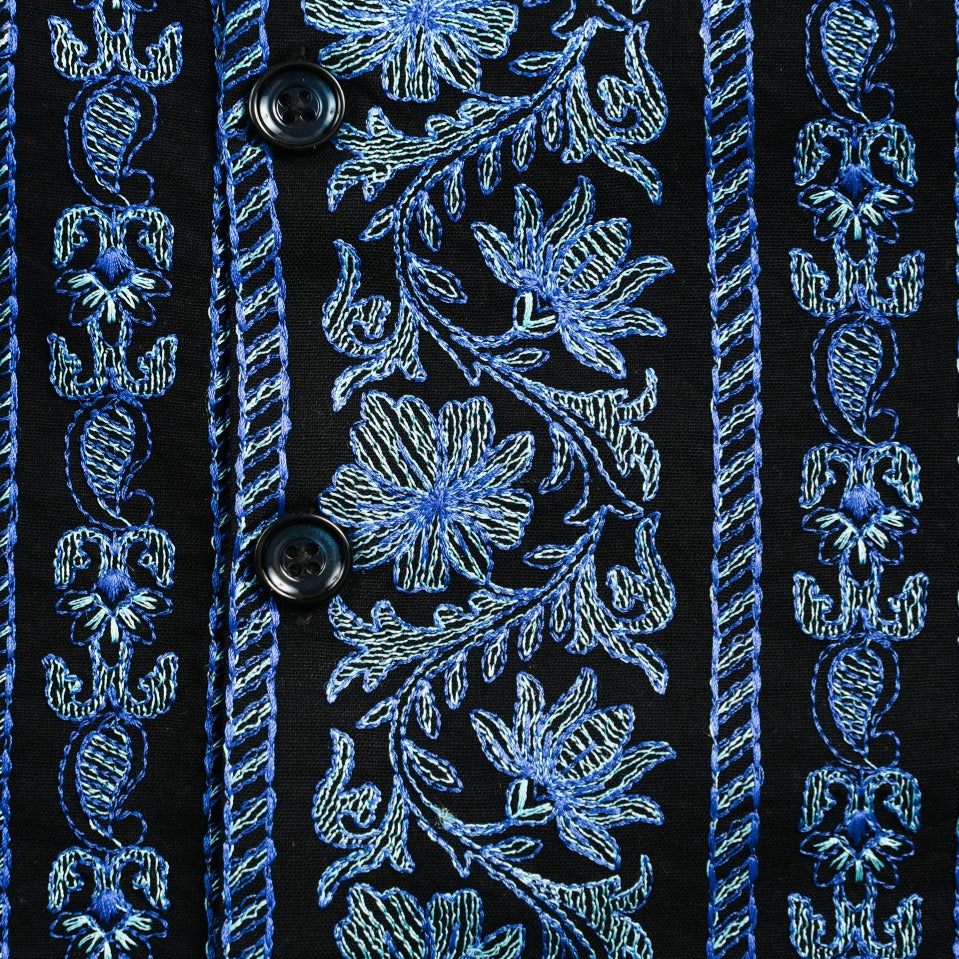 Wild Sapphire Artisan Long Sleeve Button Up Shirt Eight-X