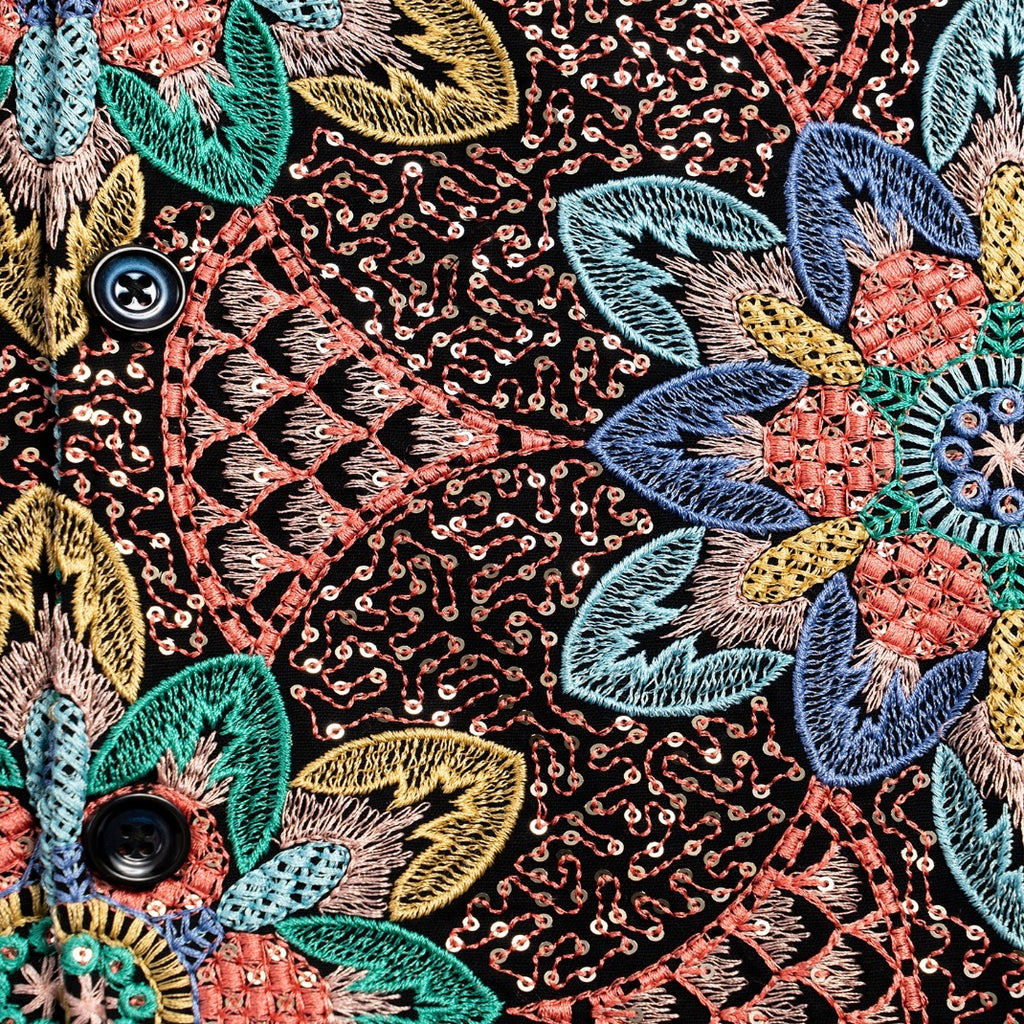 Soraya Artisan Short Sleeve Button Up Shirt Eight-X