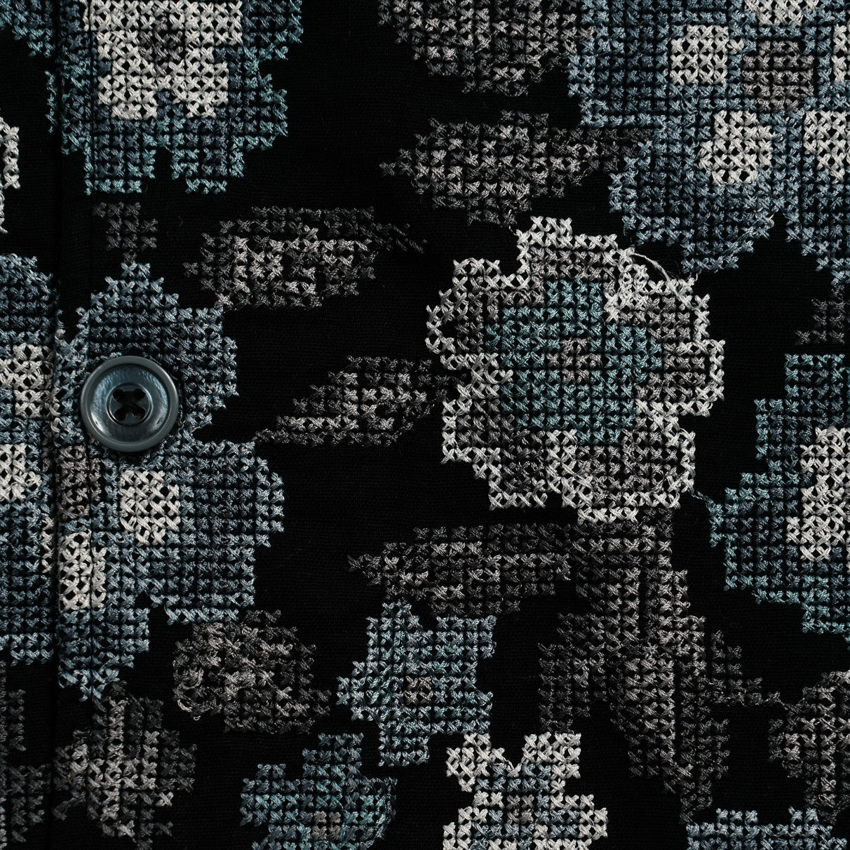 Pixel Bloom Artisan Short Sleeve Button Up Shirt Eight-X