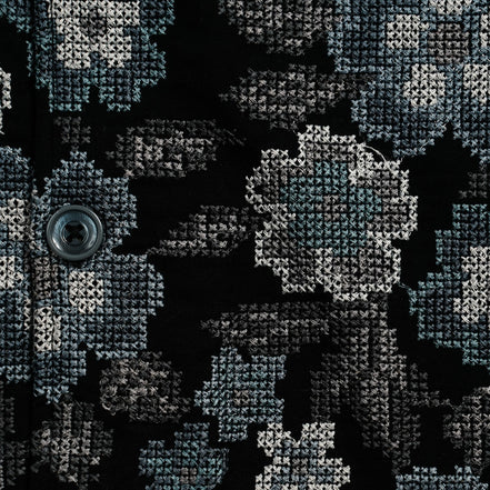Pixel Bloom Artisan Short Sleeve Button Up Shirt Eight-X