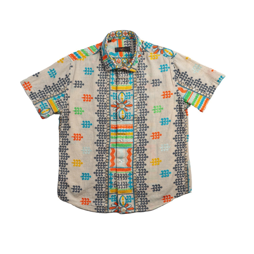 Solari Artisan Short Sleeve Button Up Shirt Eight-X MULTI S
