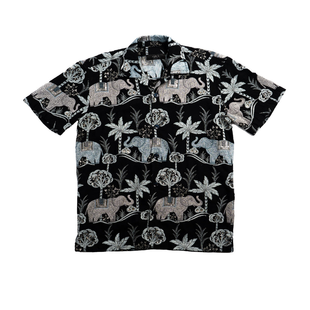 Sundara Artisan Short Sleeve Button Up Shirt Eight-X BLACK S