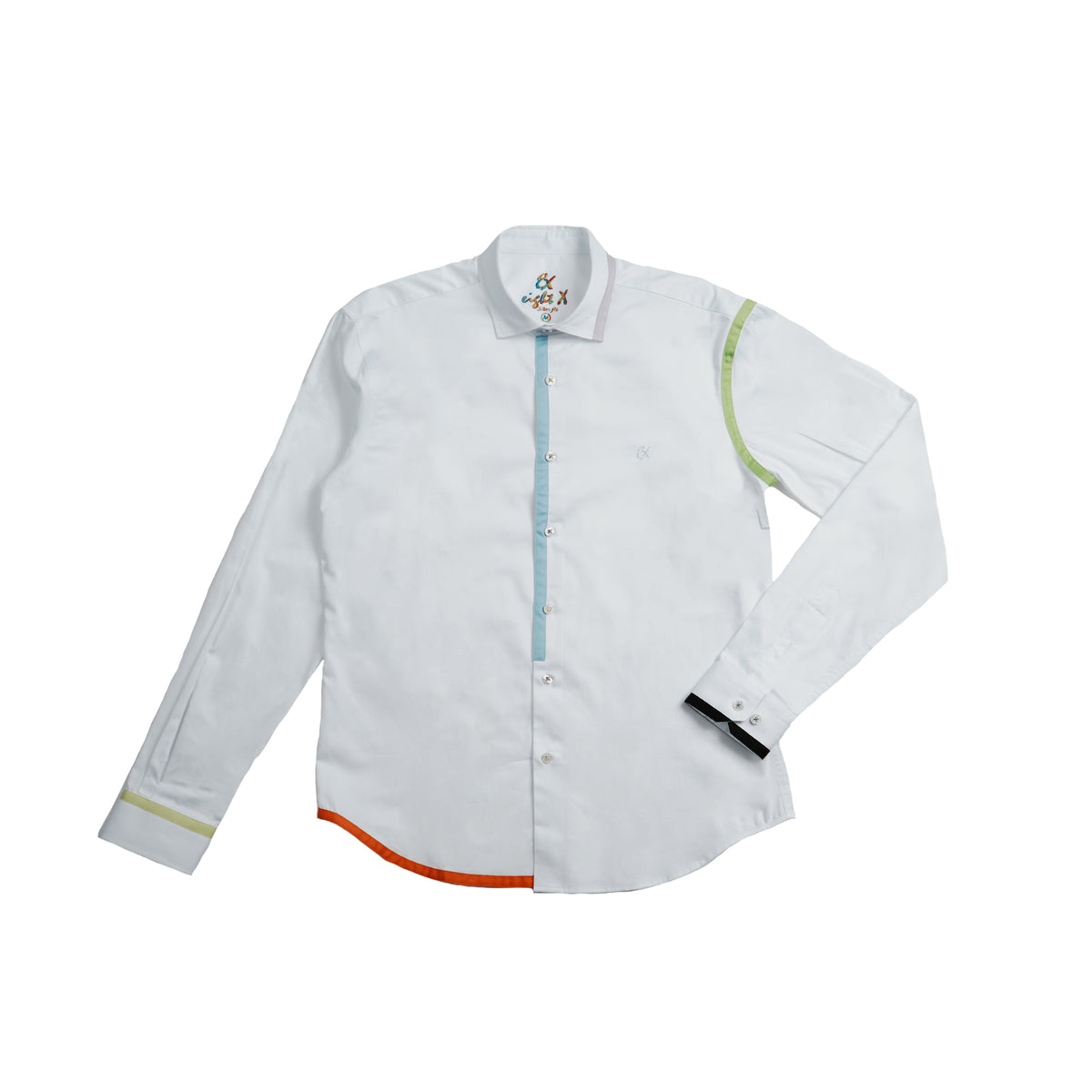 The Prism Long Sleeve Button Up Shirt Eight-X WHITE S