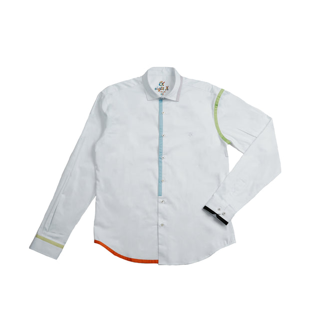 The Prism Long Sleeve Button Up Shirt Eight-X WHITE S