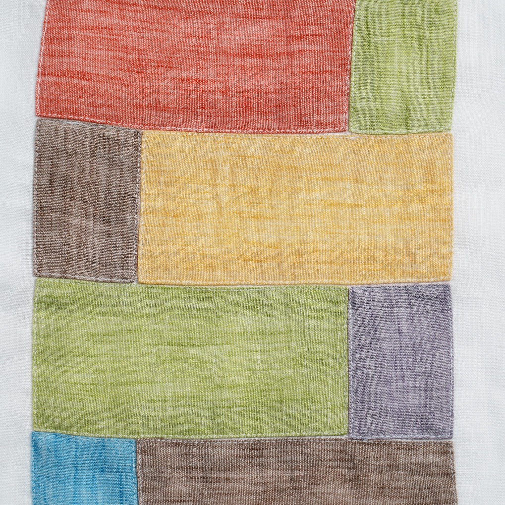 Classic Patchwork Linen Long Sleeve Button Up Shirt Eight-X