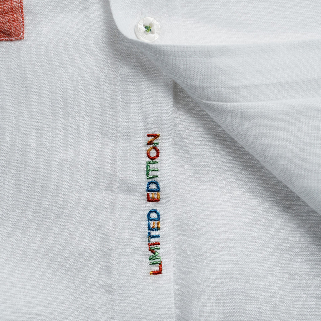 Classic Patchwork Linen Long Sleeve Button Up Shirt Eight-X