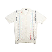 Oro Knit Short Sleeve Button-Up Polo Shirt Eight-X MULTI S