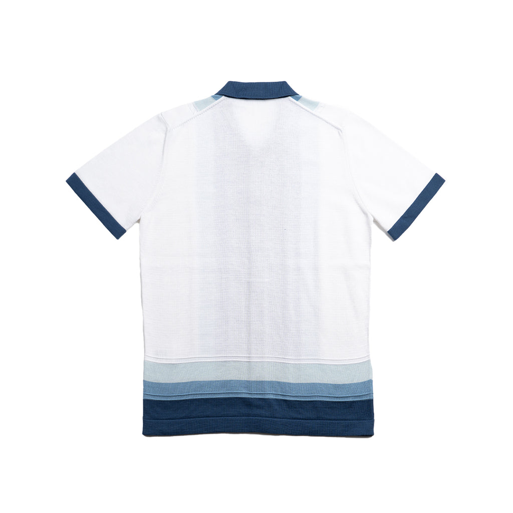 Helm Short Sleeve Button-Up Knit Polo Shirt Eight-X