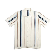 Fisherman Crochet Short Sleeve Button-Up Polo Shirt Eight-X MULTI S