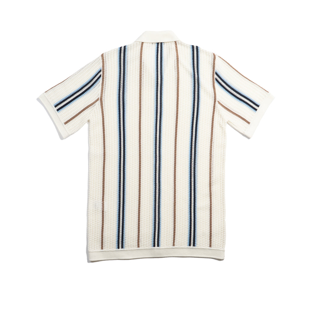 Fisherman Crochet Short Sleeve Button-Up Polo Shirt Eight-X